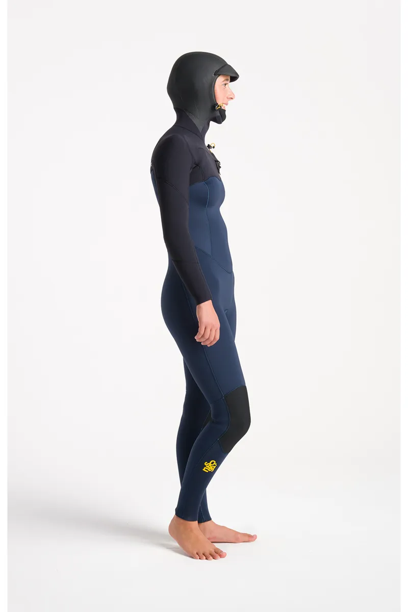 C-Skins Womens Solace 5/4 Hooded 2024 Wetsuit Black x Saffron-6